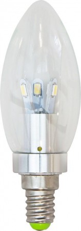 Лампа светодиодная, 6LED(3.5W) 230V E14 4000K хром, LB-70 25252