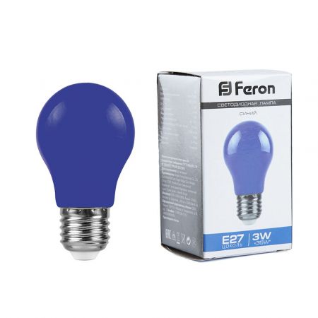 Лампа светодиодная Feron LB-375 E27 3W синий 25923