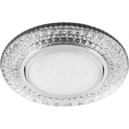 Светильник встраиваемый с белой LED подсветкой Feron CD4020 потолочный GX53 без лампы прозрачный 29473