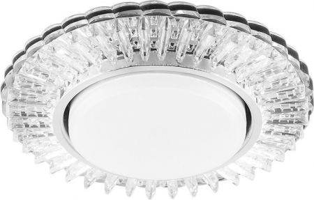 Светильник встраиваемый с белой LED подсветкой Feron CD4025 потолочный GX53 без лампы прозрачный 29539
