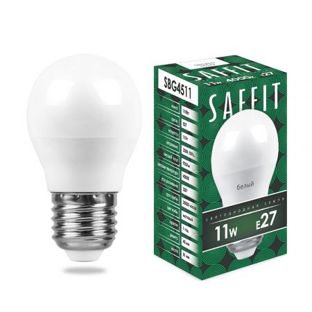 Лампа светодиодная SAFFIT SBG4511 Шарик E27 11W 4000K 55139