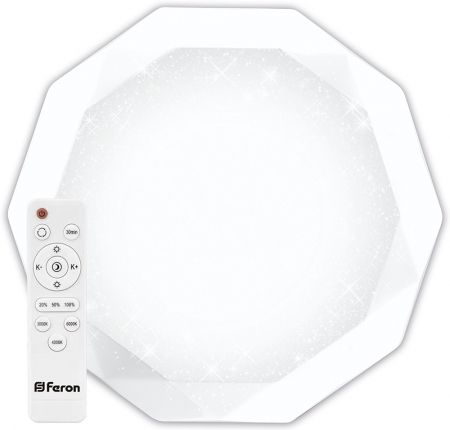 Светодиодный управляемый светильник накладной Feron AL5200 DIAMOND тарелка 70W 3000К-6000K белый 41471