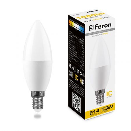 Лампа светодиодная Feron LB-970 Свеча E14 13W 2700K 38107