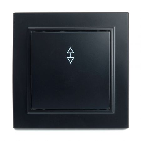 Переключатель 1-клавишный STEKKER  PSW10-9005-03, 250В, 10А, серия Эрна, черный 39619