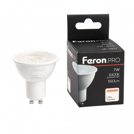 Лампа светодиодная Feron.PRO LB-1607 GU10 7W 6400K 38178