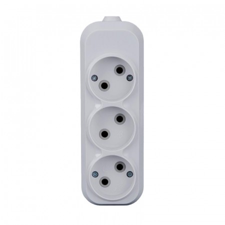 Колодка удлинителя 3-м 10А без заземл. АБС-пластик бел. TOKOV ELECTRIC TKE-C01-KU3
