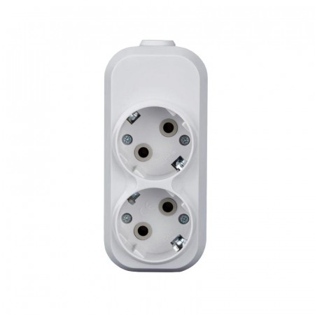 Колодка удлинителя 2-м 16А с заземл. АБС-пластик бел. TOKOV ELECTRIC TKE-C01-KU2-Z