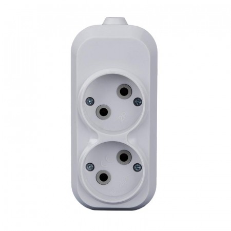 Колодка удлинителя 2-м 10А без заземл. АБС-пластик бел. TOKOV ELECTRIC TKE-C01-KU2