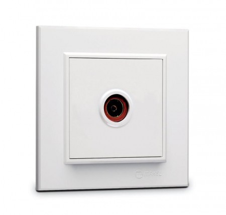 Розетка телевизионная проходная TV 1-м СП Karea IP20 6дБ бел. Makel 56001007