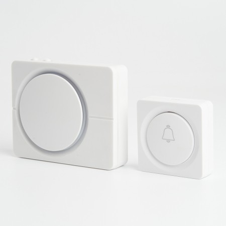 Звонок дверной беспроводной Feron E-382 Электрический 38 мелодий белый с питанием от батареек и от сети через USB 48922