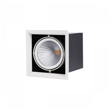 FL-LED Grille-111-1  30W  4000K 185*185*150мм 30Вт 2400Лм (светильник карданный светодиодный белый)