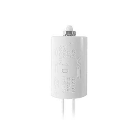 VS 10 мкФ ±10% 250V  d33x63  -25C/+85C  M8x10 (Пласт. корпус/провода 250мм) - Конденсатор