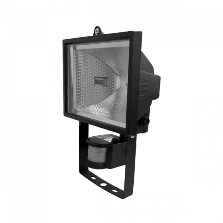 FL-H500S 500W/114мм (Датчик движения) - Чёрный прожектор галогенный с датчиком движения FOTON LIGHTING