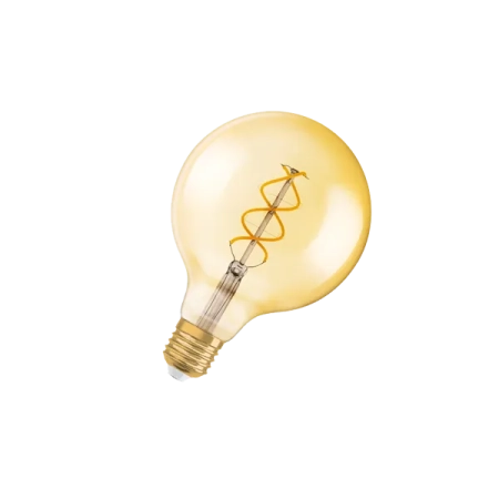 5W/2000K (=25W) E27  GLOBE125  FILAMENT GOLD   178x125мм - Светодиодная филаментная лампа Глоб OSRAM Vintage 1906 LED CL