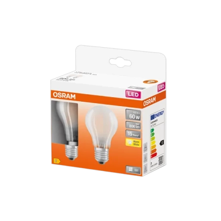 7W/827 (=60W) E27 230V Матовая (Экопак 2шт) - Светодиодная лампа филаментная LED Star OSRAM