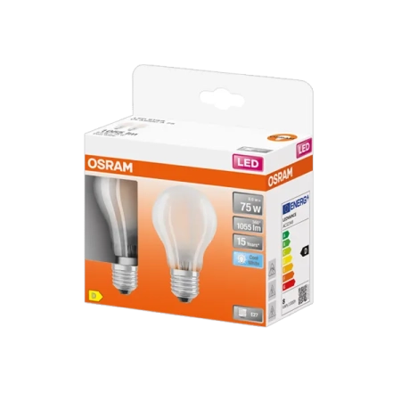 7.5W/840 (=75W) E27 230V Матовая  (Экопак 2шт) - Светодиодная лампа филаментная LED Star OSRAM