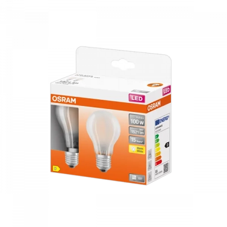 10W/827 (=100W) E27 230V Матовая   (Экопак 2шт)- Светодиодная лампа филаментная LED Star OSRAM