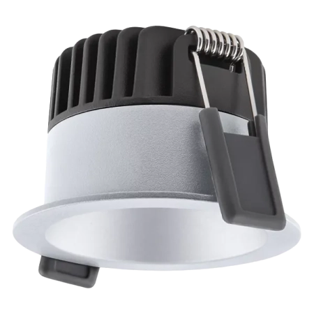 SPOT DK FIX P  8W/930  DIM (Отсечка) 36° IP44 680Lm d81(68)x54  DIP-перекл - серый LED свет-к LEDV