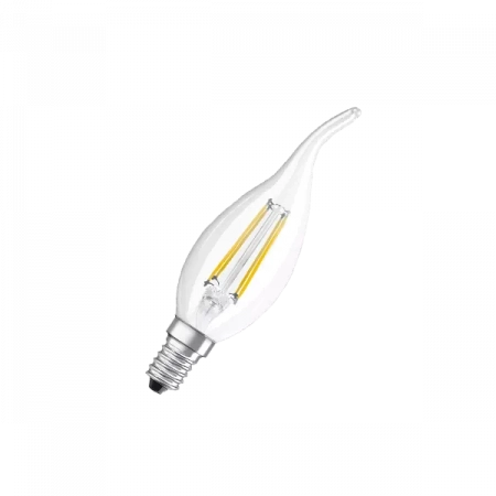 3.4W/927 (=40W) E14 DIM SUPERSTAR+ RA90 прозрачная - Светодиодная филаментная лампа Свеча на ветру OSRAM
