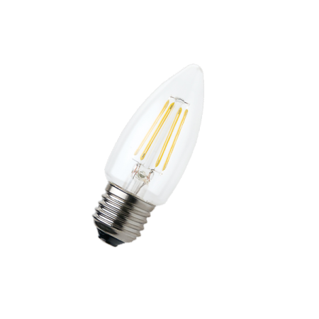 6W (=60W) E27 3000К Filament 220V 600Лм 35*98мм FOTON_LIGHTING - лампа свеча прозрачная