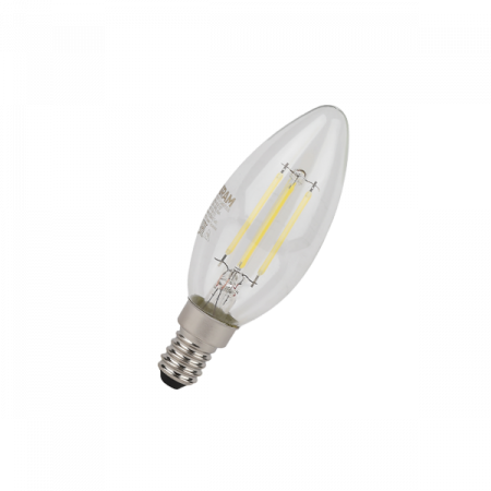 5W/6500K (=60W) E14 230V  LED STAR 5Y FILAMENT прозрачная - Светодиодная филаментная лампа Свеча OSRAM