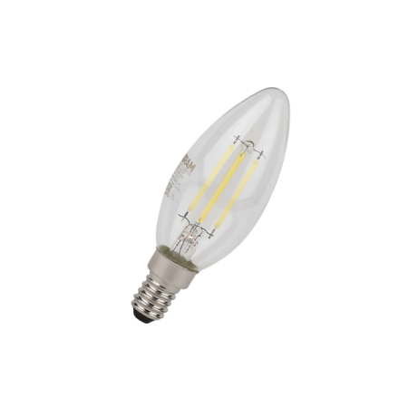 6W/6500K (=75W) E14 230V  LED STAR 5Y FILAMENT прозрачная - Светодиодная филаментная лампа Свеча OSRAM