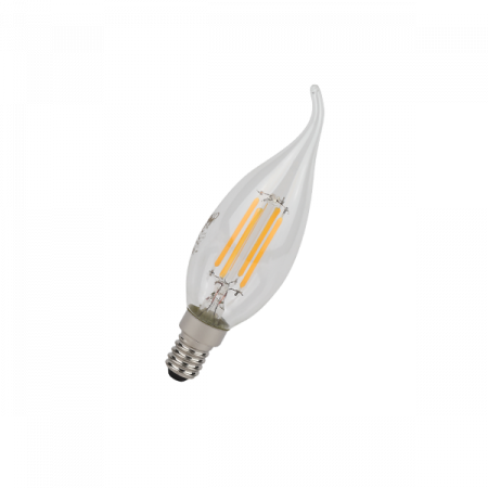 6W/4000K (=75W) E14 230V  LED STAR 5Y FILAMENT прозрачная - Светодиодная филаментная лампа Свеча на ветру OSRAM