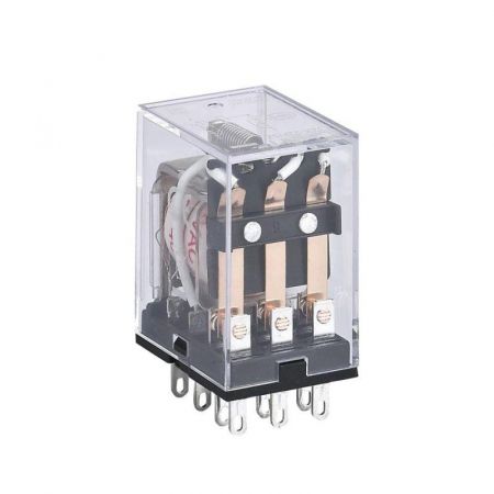 Реле промежуточное JZX-22F(D) 2 конт. с инд. LED 5А 220В AC CHINT 333110